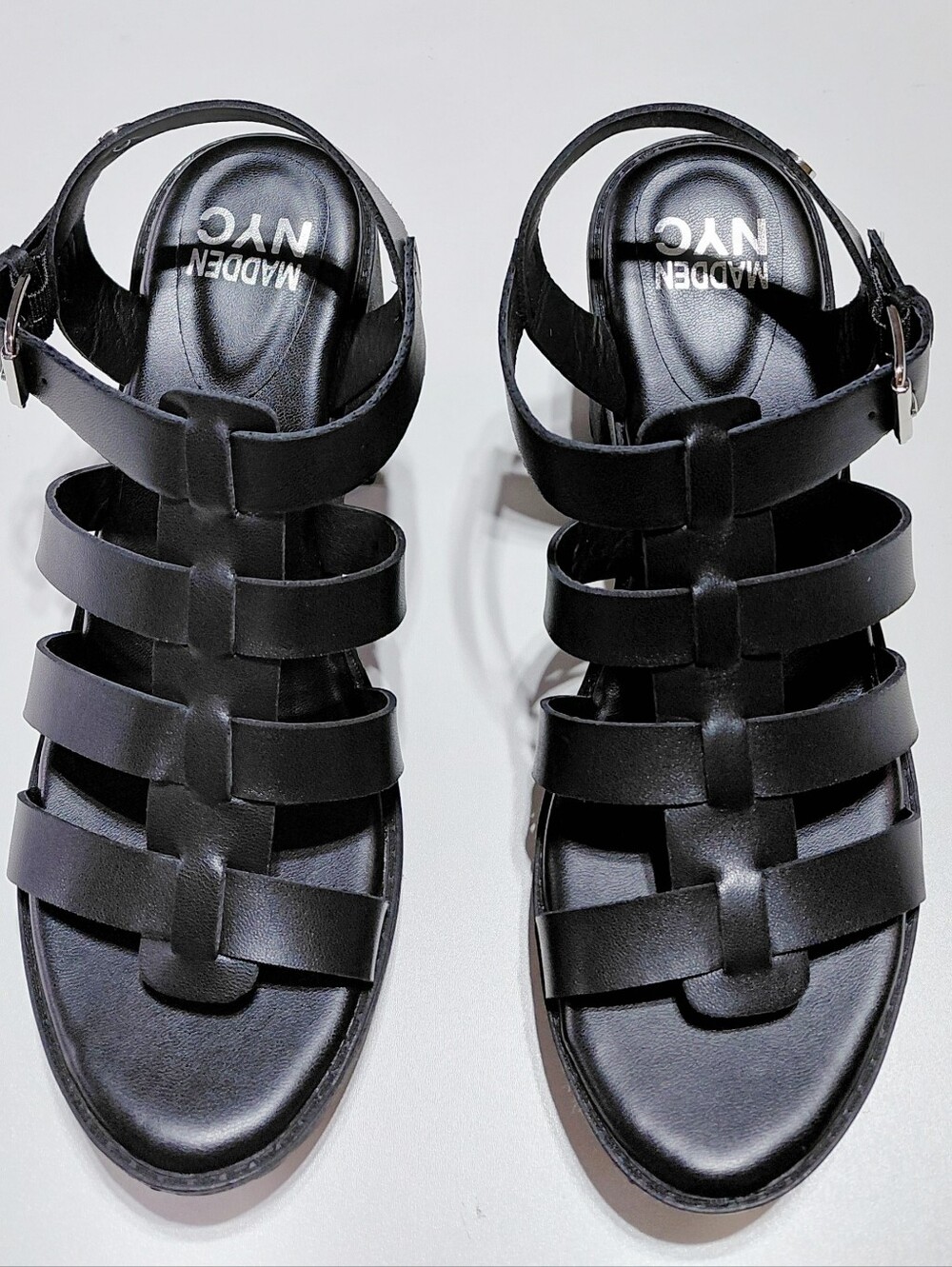 MADDEN NYC Women's  Genesis Fisherman  Black Strappy Sandals Size 9.5
